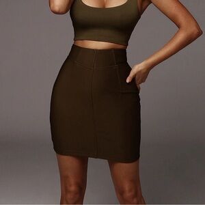 JLUXLABEL Olive Green Skirt